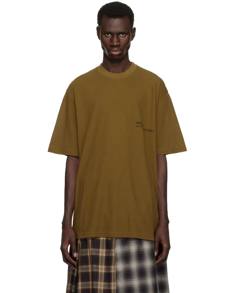 Song For The Mute Khaki 'Coordinates' Oversized T-shirt Khaki