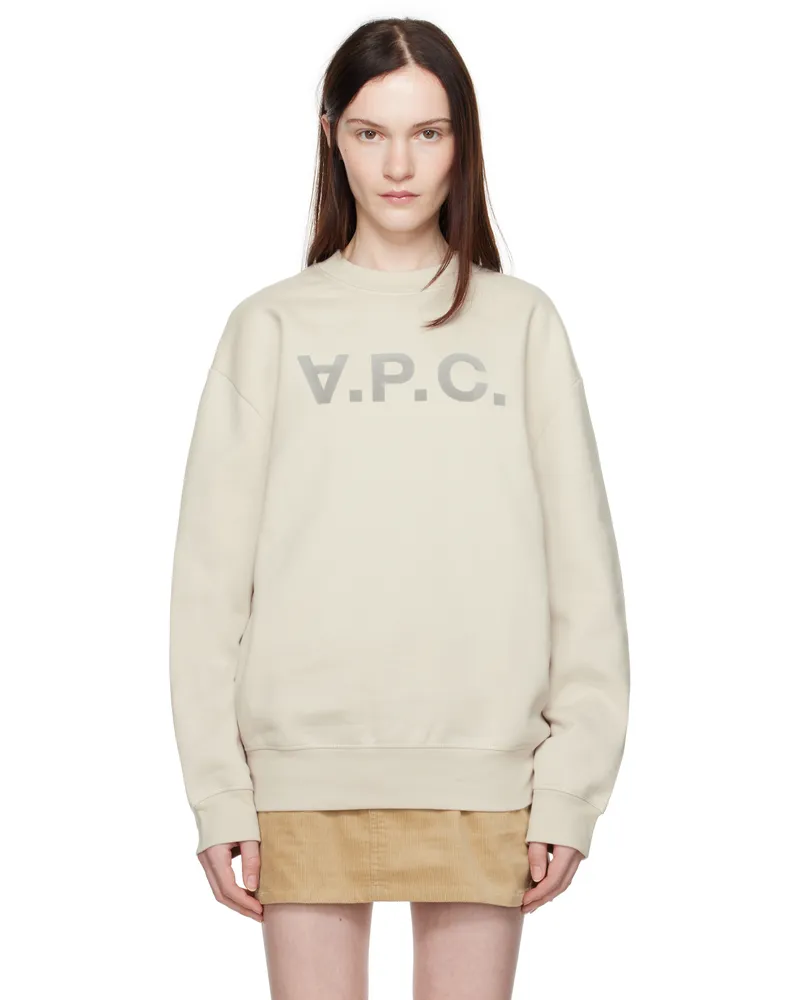 A.P.C. Beige Oversize Grand 'VPC' Sweatshirt Aae