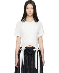 Simone Rocha Off-White Bow Tail Easy T-Shirt Ivory