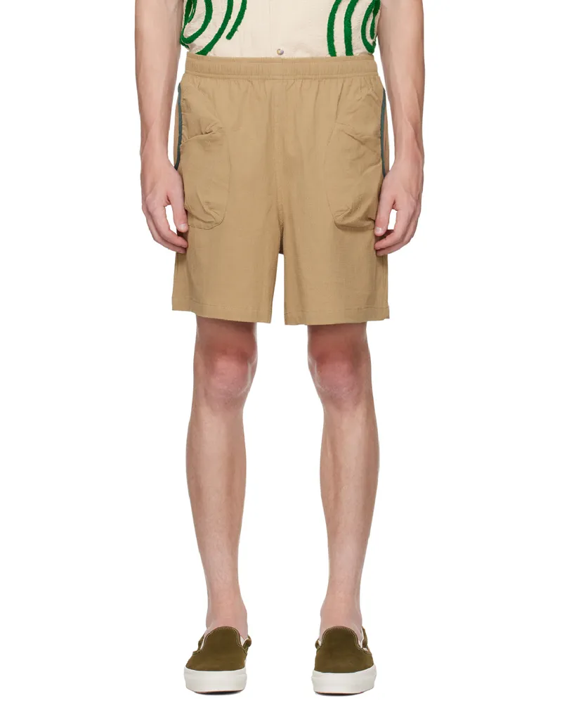 Brain Dead Beige 3D Pocket Mountain Shorts Nutmeg