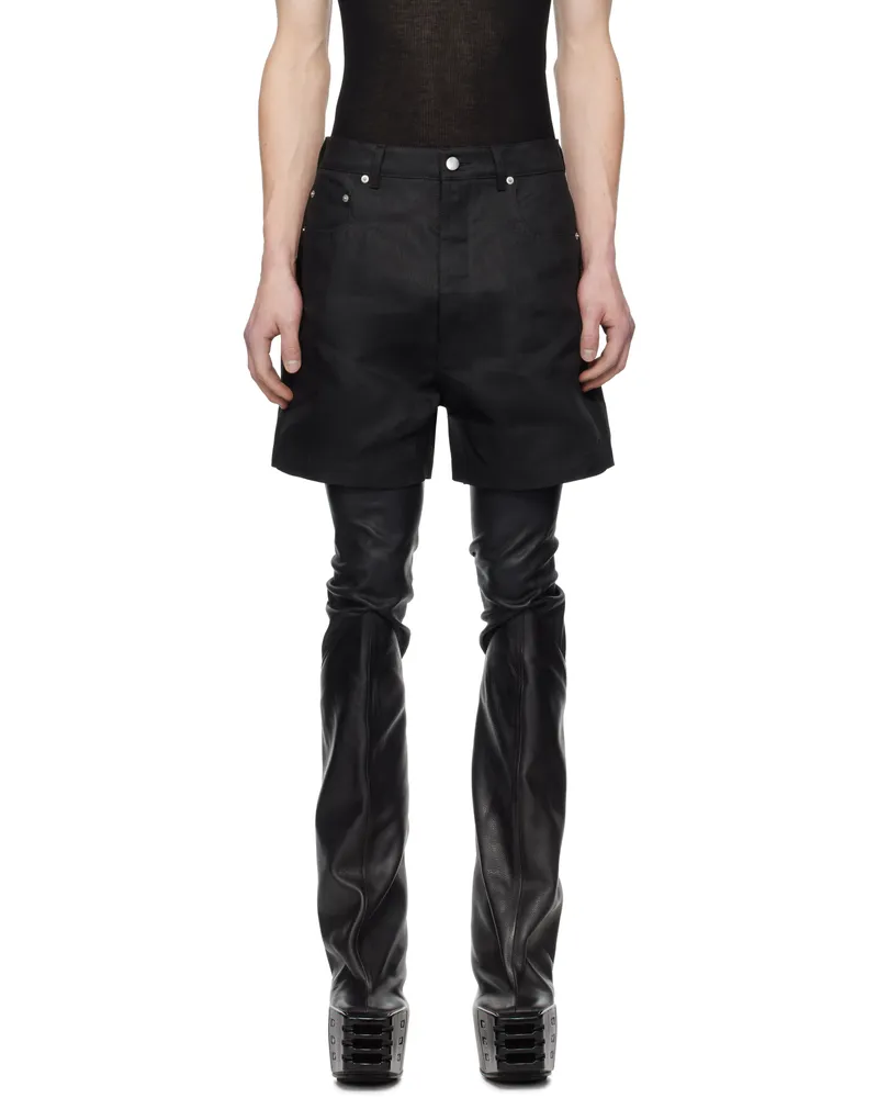 Rick Owens Black Hollywood Geth Cutoff Shorts 09