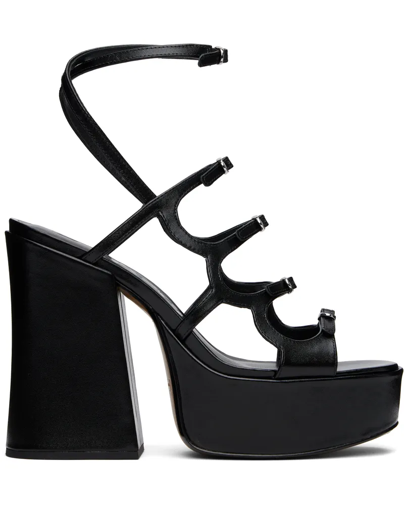 Marc Jacobs Black 'The Kiki' Platform Heeled Sandals 001