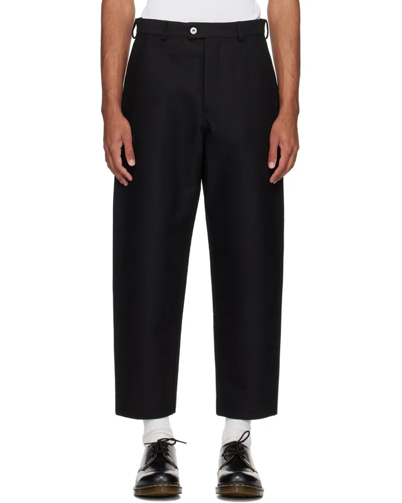 Kenzo Black Kenzo Paris Tapered Straight Trousers Black