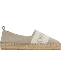 OFF-WHITE Beige Bookish Linen Espadrilles Beige