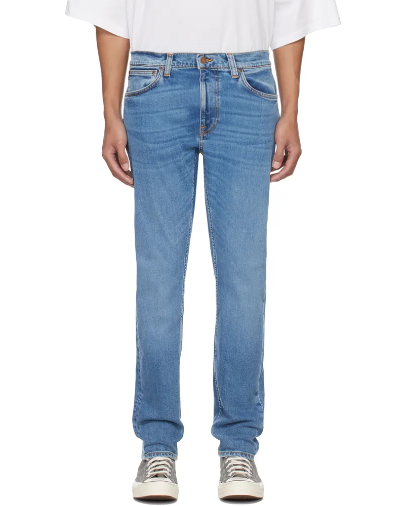 Nudie Jeans Blue Lean Dean Jeans Lost