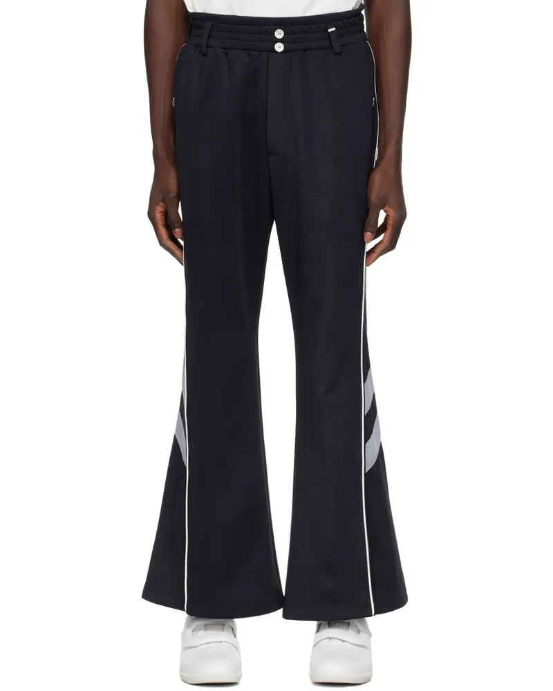 C2H4 Navy Double Waist Linear Track Pants Navy