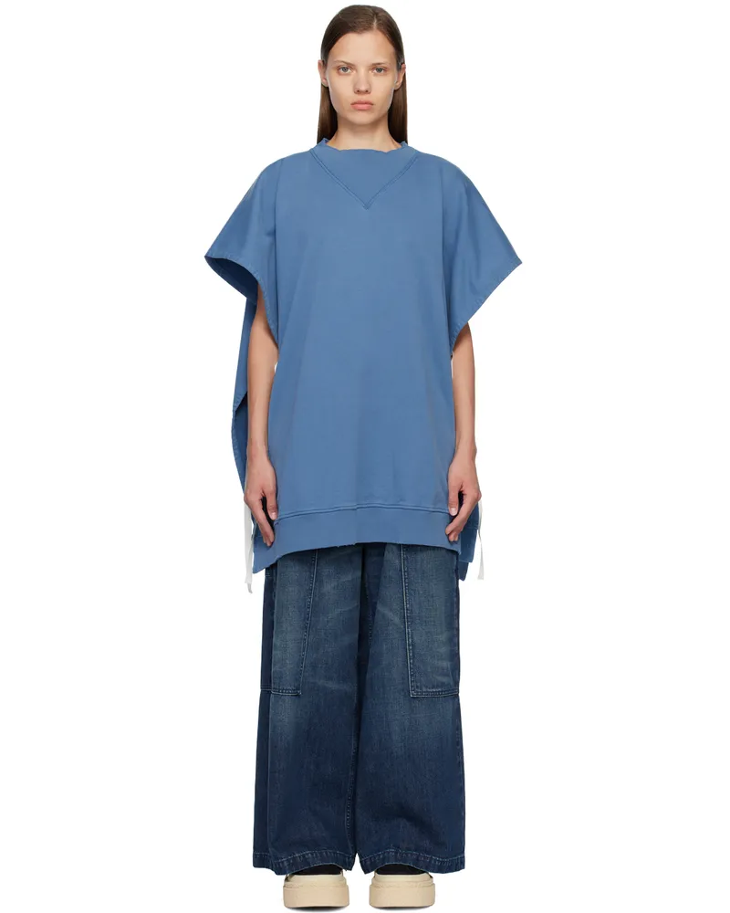 Maison Margiela Blue Draped Sweatshirt 518