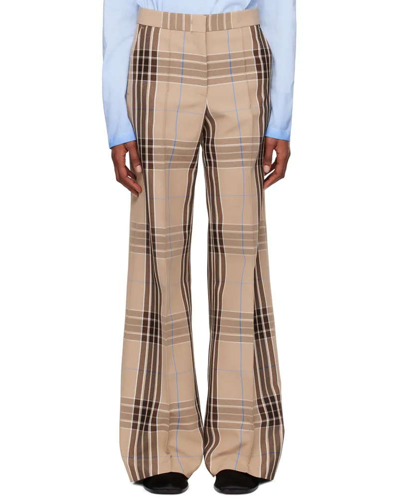 MSGM Beige Check Trousers 23