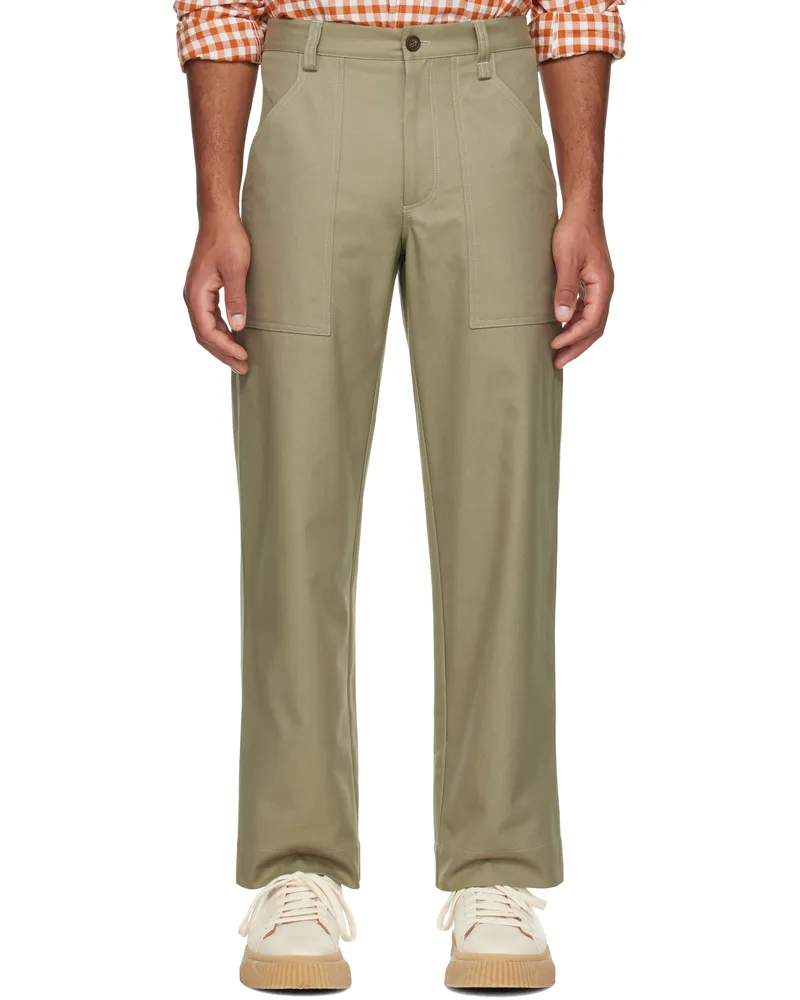 Kitsuné Taupe Workwear Trousers P131