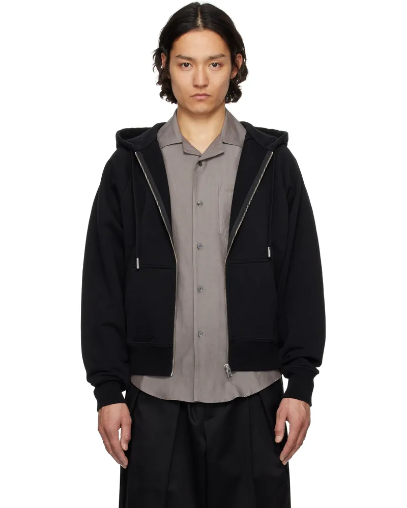 AMI Paris Black Ami de Coeur Tonal Hoodie 001