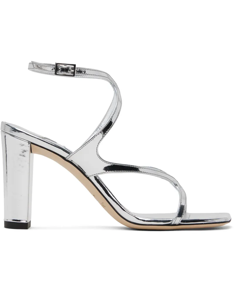 Jimmy Choo Silver Azie 85 Heeled Sandals Silver