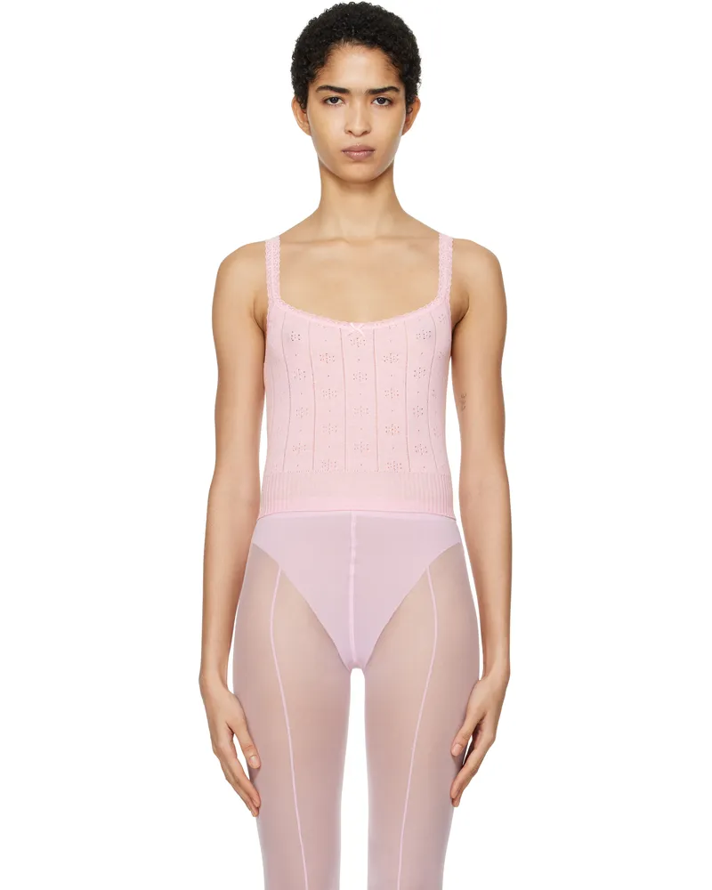 SKIMS Pink Sweater Pointelle Camisole Baby