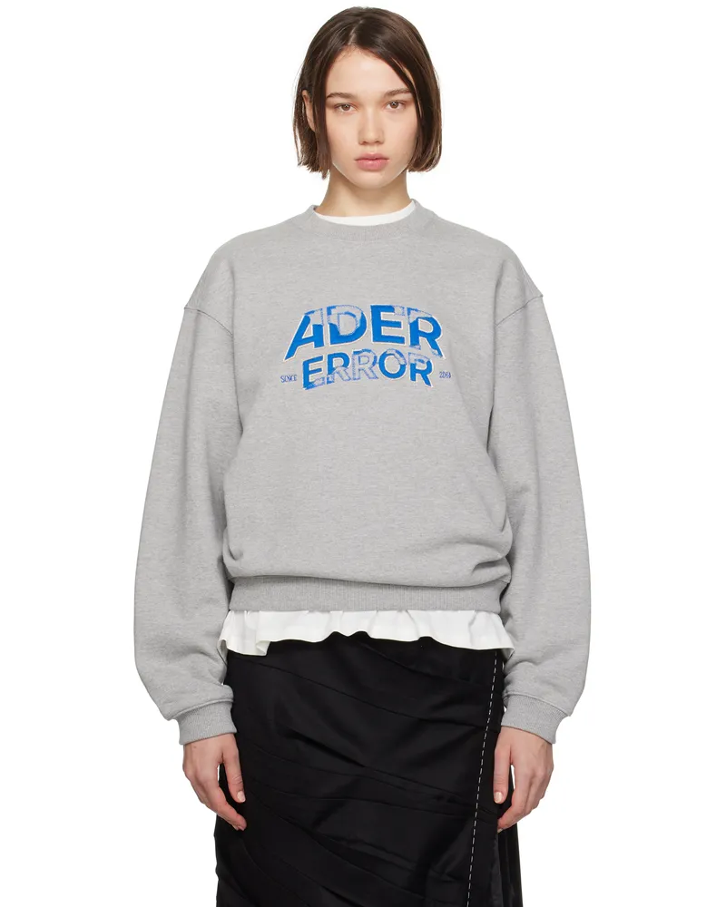 Adererror Gray Graphic Crewneck Sweatshirt Grey