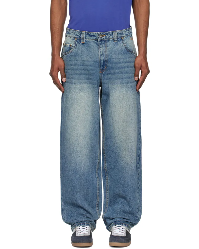 Dime Blue Classic Baggy Jeans Sandblasted