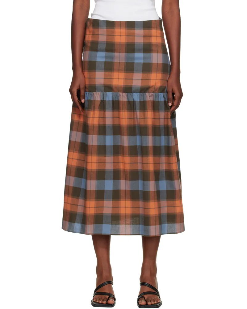 Baserange Orange & Blue Garlin Maxi Skirt Frame