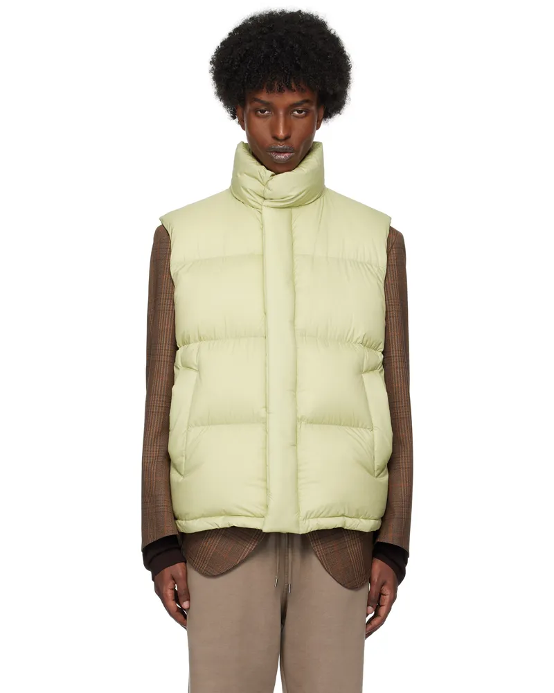 AURALEE Khaki Super Light Nylon Ripstop Down Vest Light