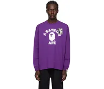 Purple Mad Face College Long Sleeve T-Shirt