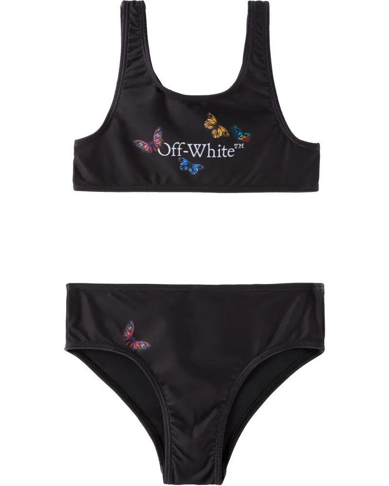 OFF-WHITE Kids Black Butterfly Bookish Bikini Black
