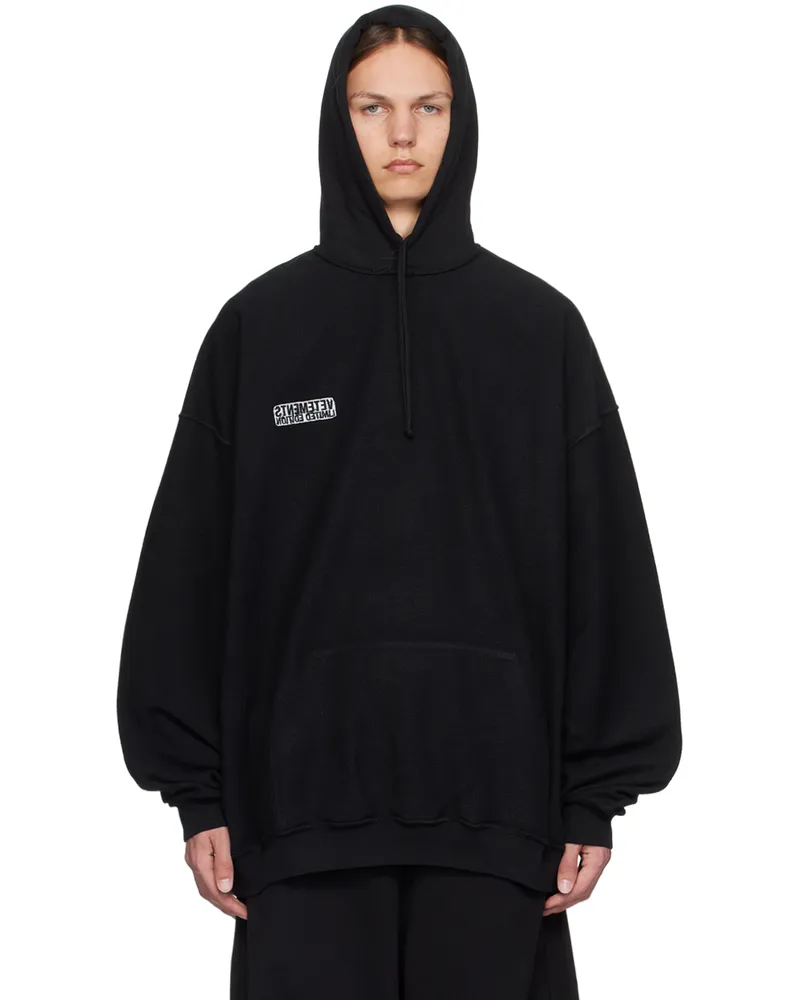 VETEMENTS Black Inside-Out Label Hoodie Black
