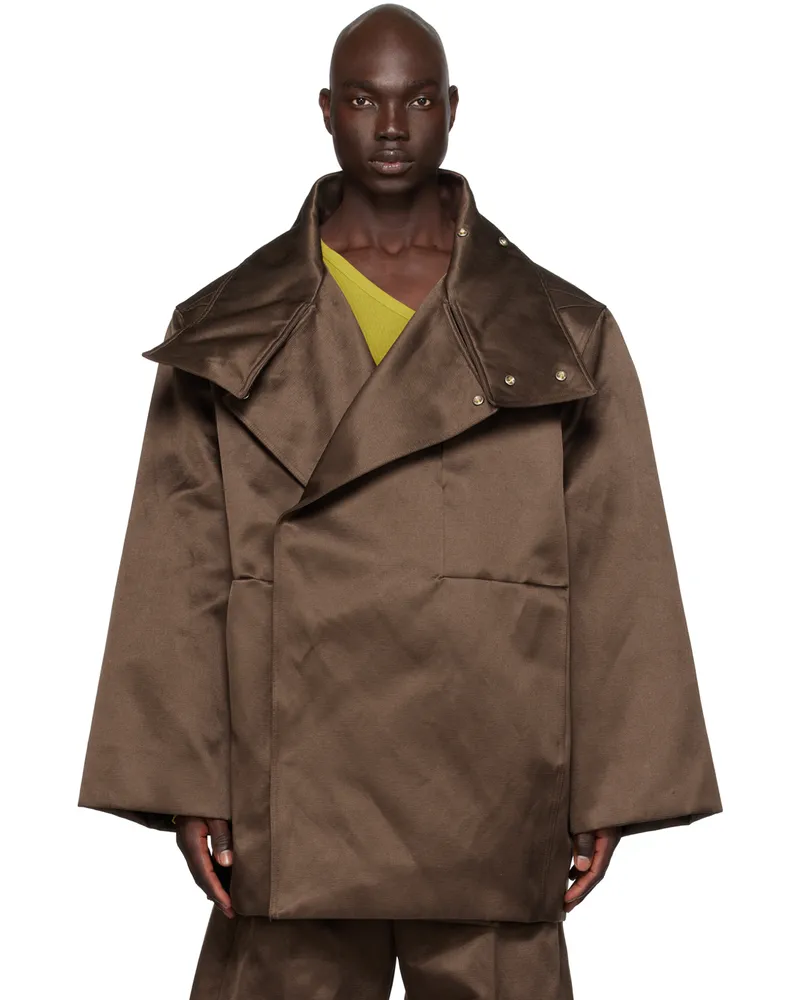 Rick Owens Brown Caban Down Jacket 04