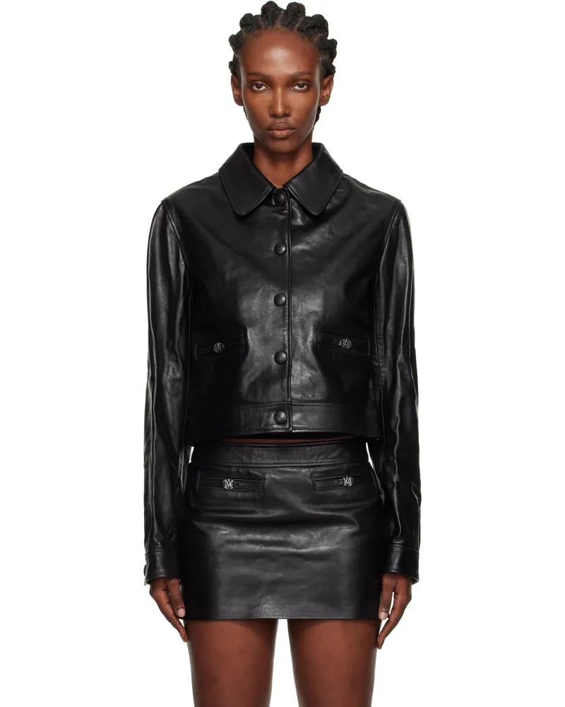 Amiri Black MA Leather Jacket Black