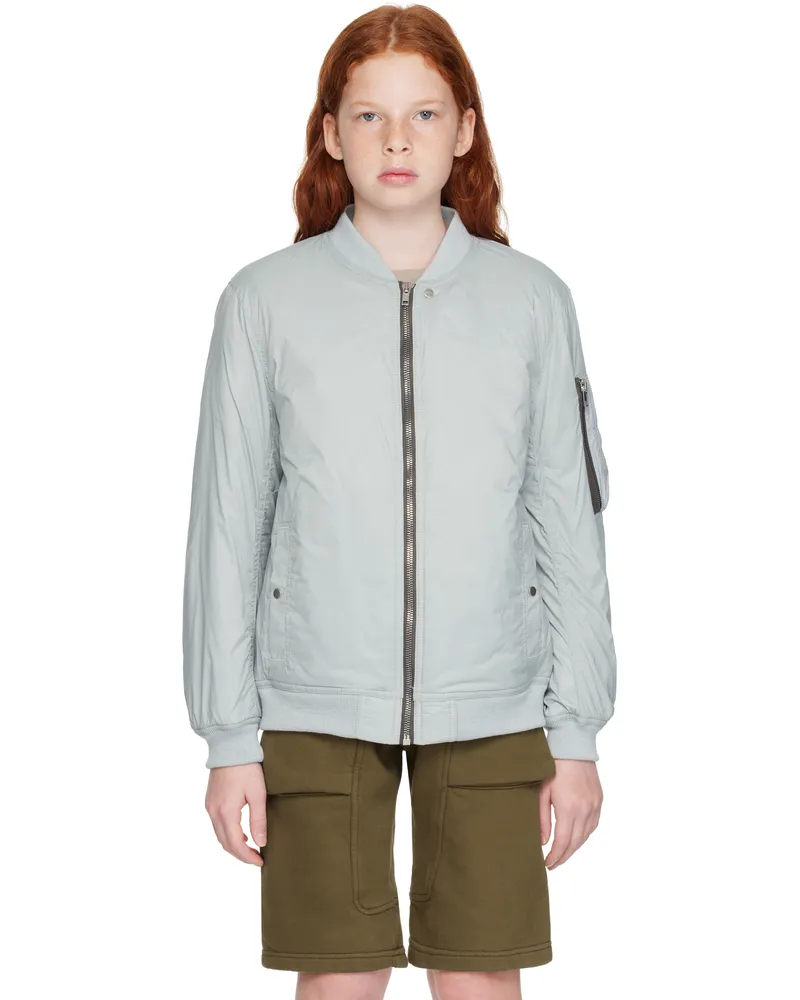Rick Owens Kids Blue Porterville Flight Bomber Jacket 36
