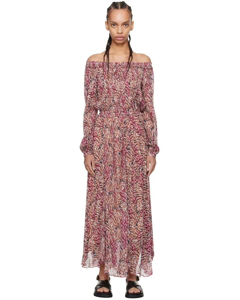 Étoile Isabel Marant Beige & Pink Volga Maxi Dress 40ry