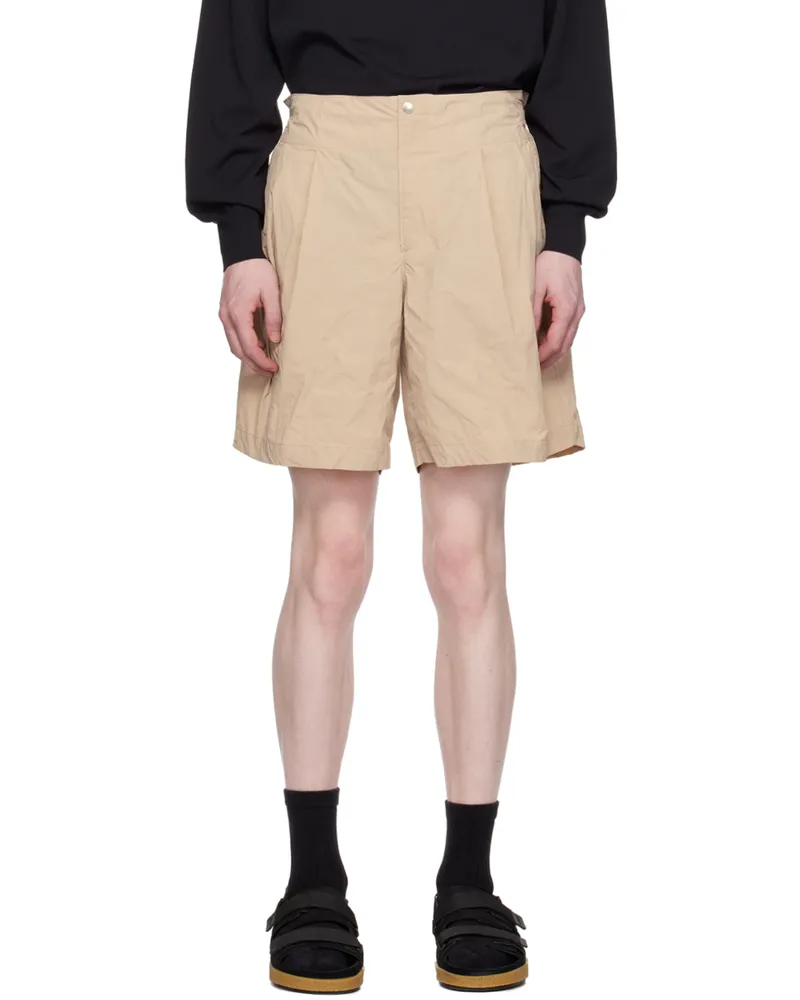 kolor Beige Pleated Shorts A-beige