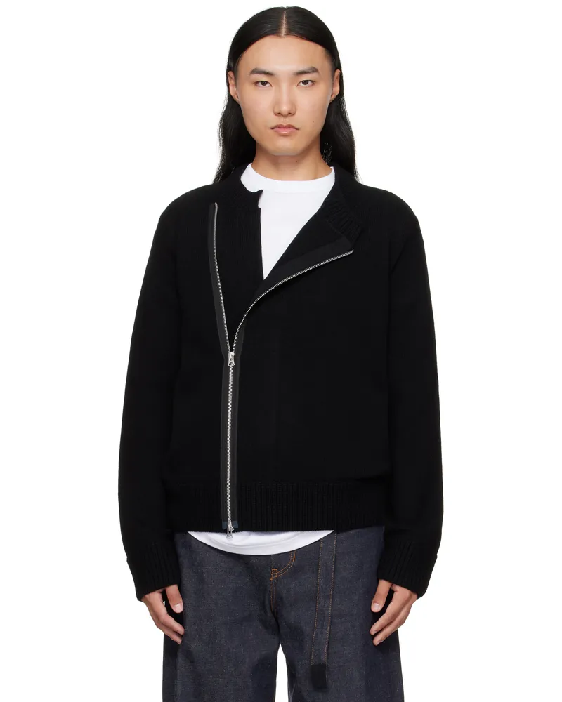 Sacai Black Wool Knit Cardigan 001