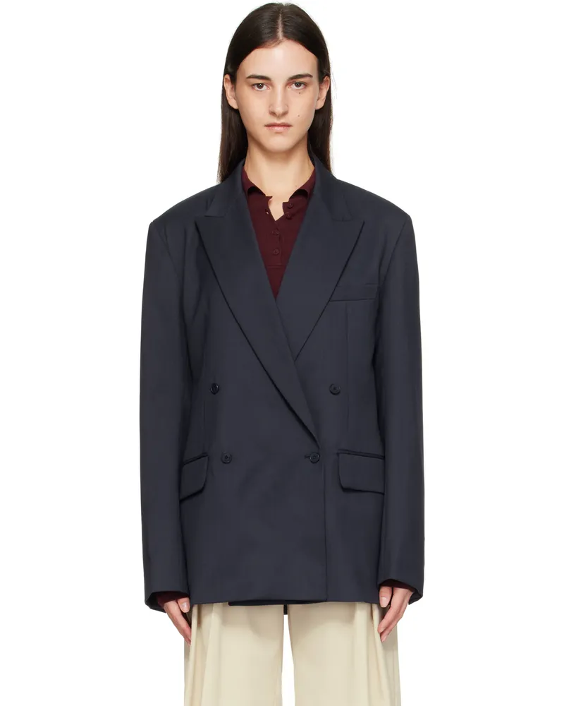 FRANKIE Shop Navy Newark Double Breasted Blazer 304