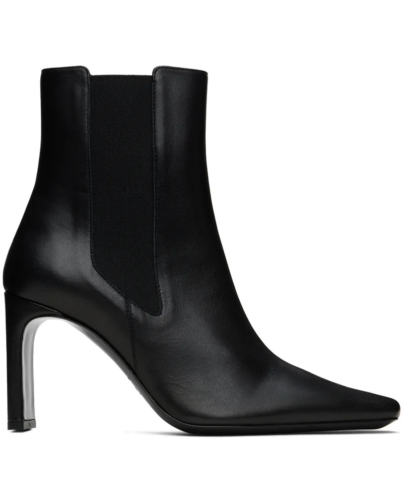 STAUD Black Wally High Heeled Ankle Boots Blk
