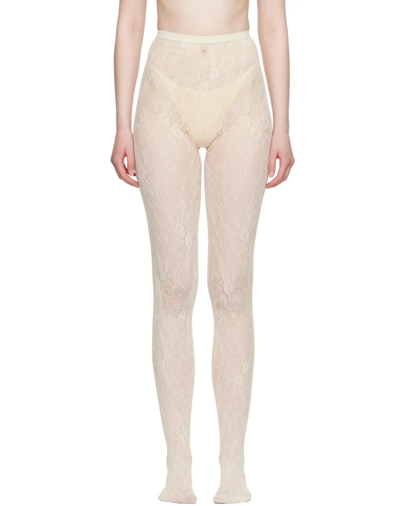 Swedish Stockings Off-White Rosa Lace Tights Ivory