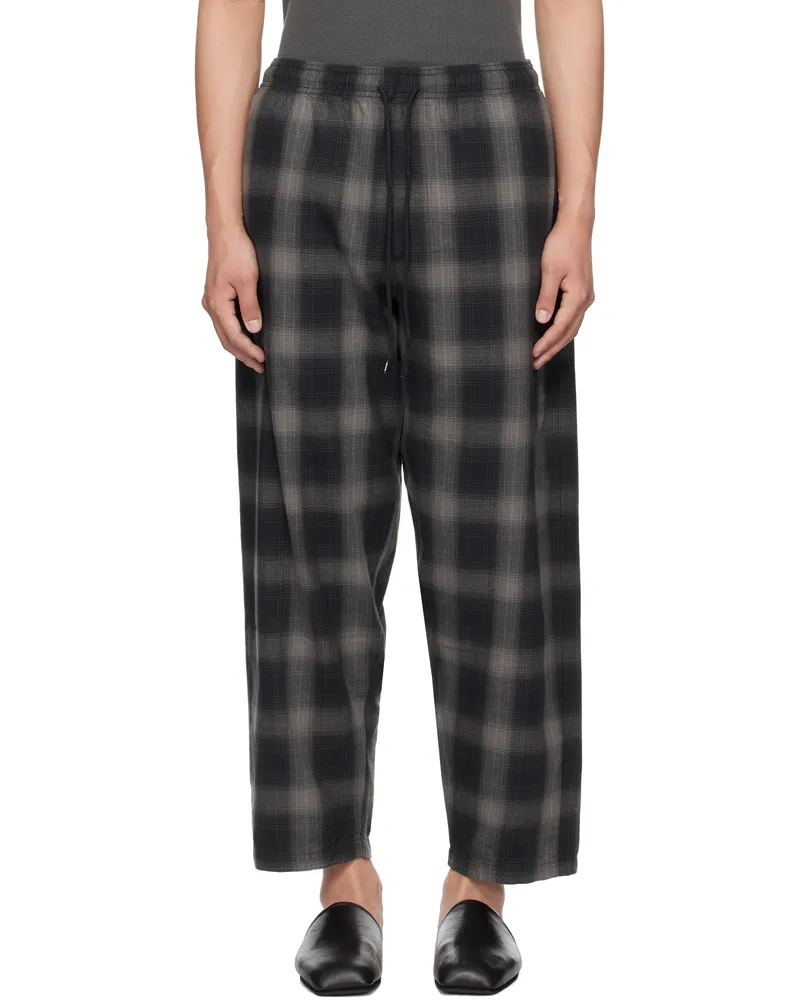 Neighborhood Gray Hombre Check Easy Trousers Blackxgray