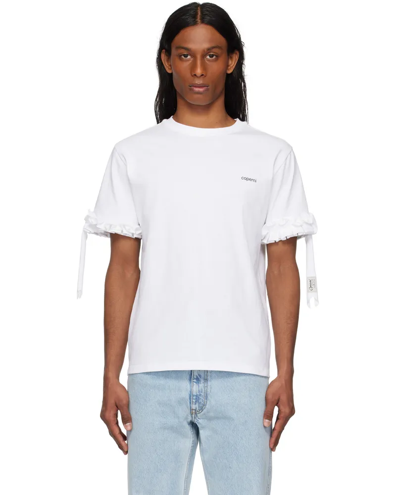 COPERNI White Ruffle Logo Boxy T-shirt White