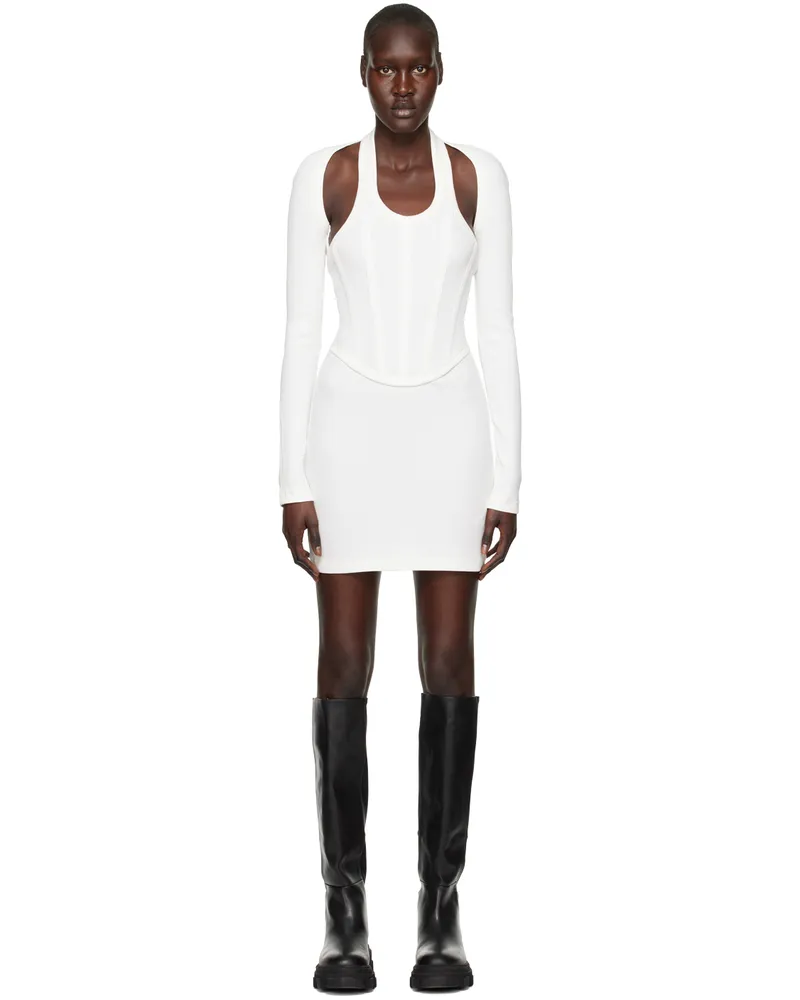 Dion Lee White Modular Corset Minidress Ivory