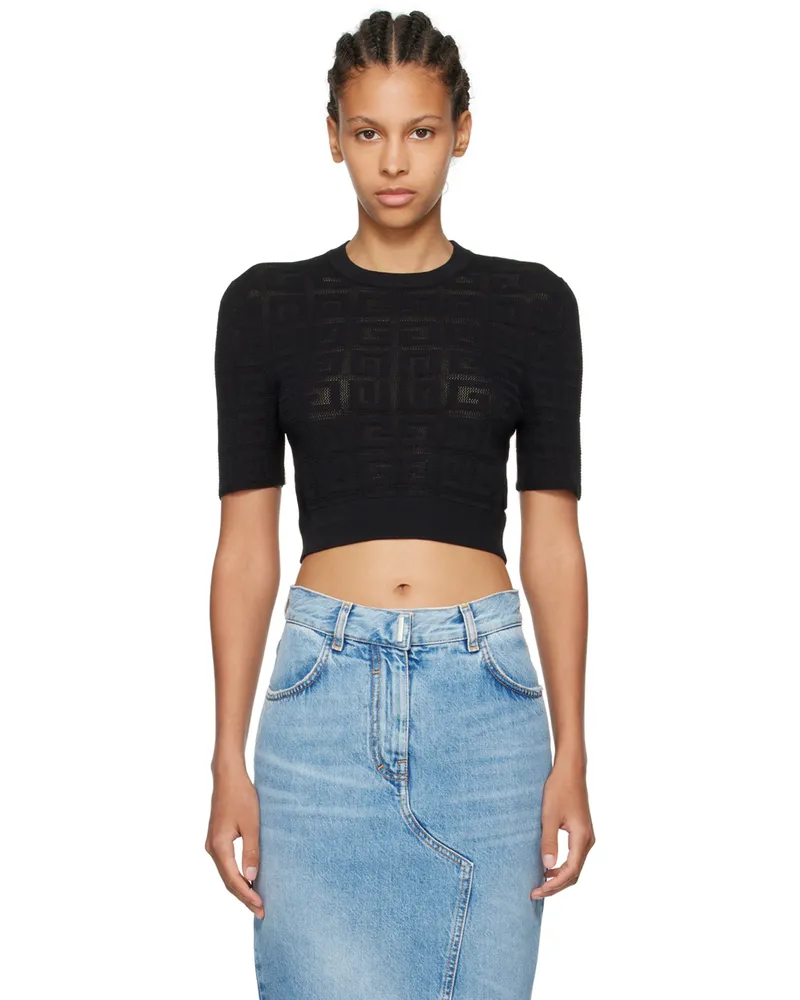 Givenchy Black Cropped T-Shirt 001