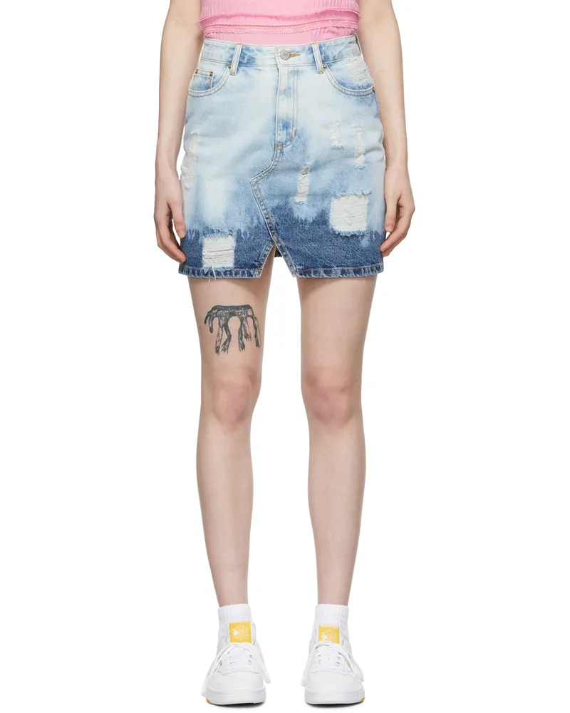 SJYP Blue Denim Mini Skirt Blue