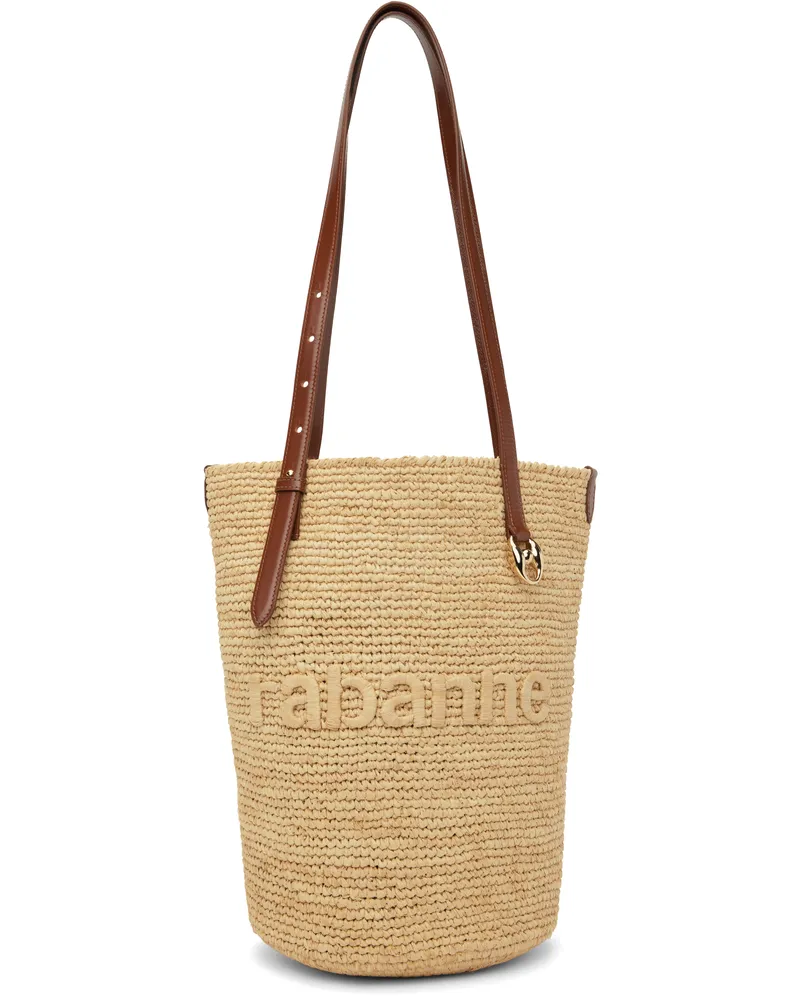 Paco Rabanne Beige Raffia Logo Tote P253