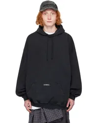 VETEMENTS Black Woven Label Hoodie Black