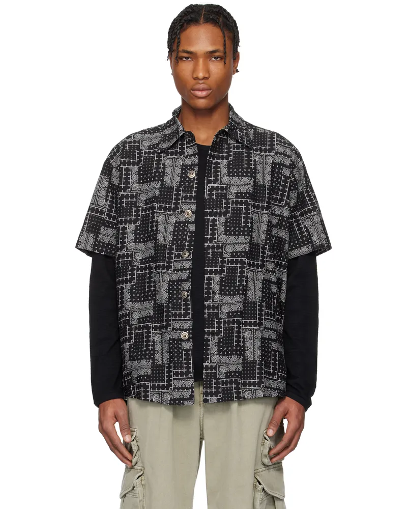 Greg Lauren Black Short Sleeve Shirt Black