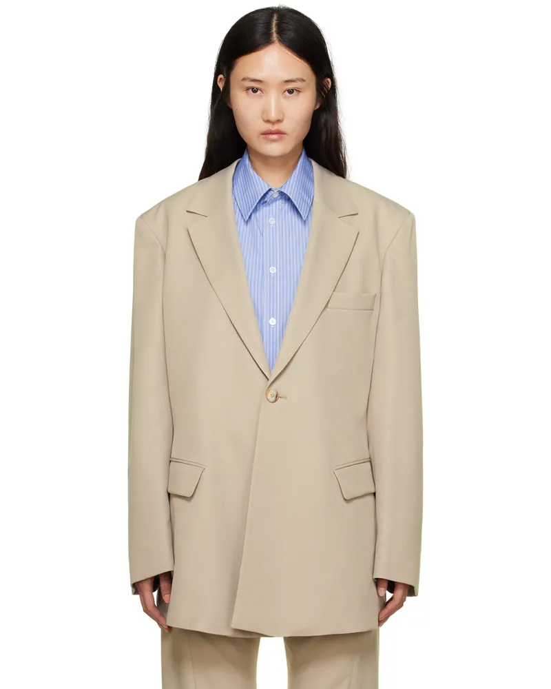 Martine Rose Beige Hanging Blazer Stone