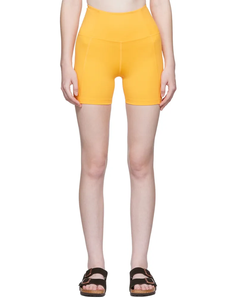 Girlfriend Collective Orange High-Rise Run Shorts Orange