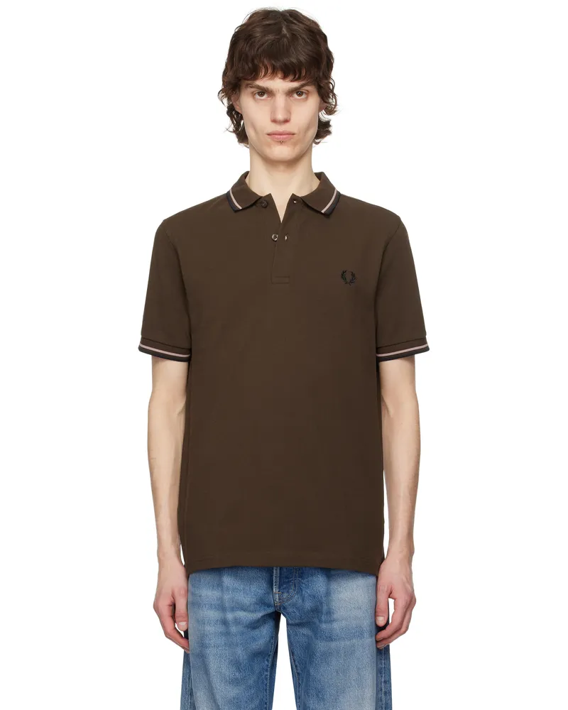 Fred Perry Brown Twin Tipped Polo Y78