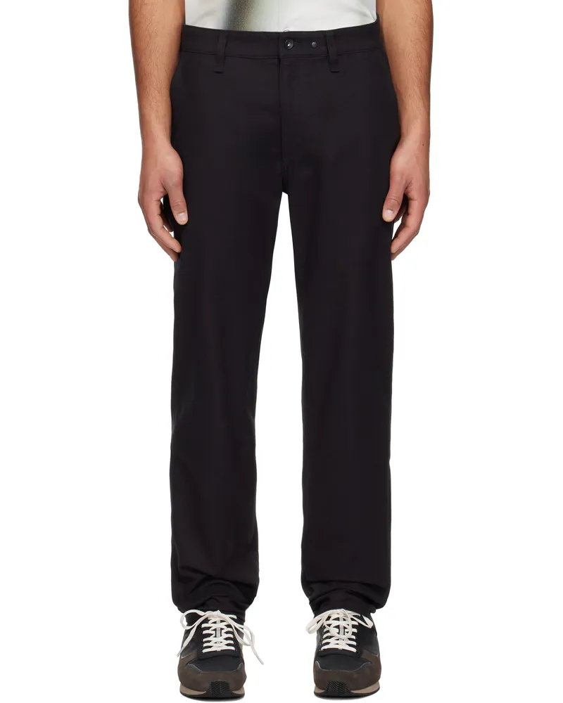 Rag & Bone Black Standard Flannel Chino Trousers Black