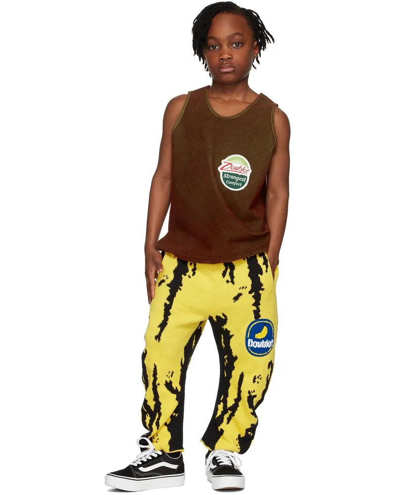 Doublet Kids Brown Flocked Kiwi Tank Top Green