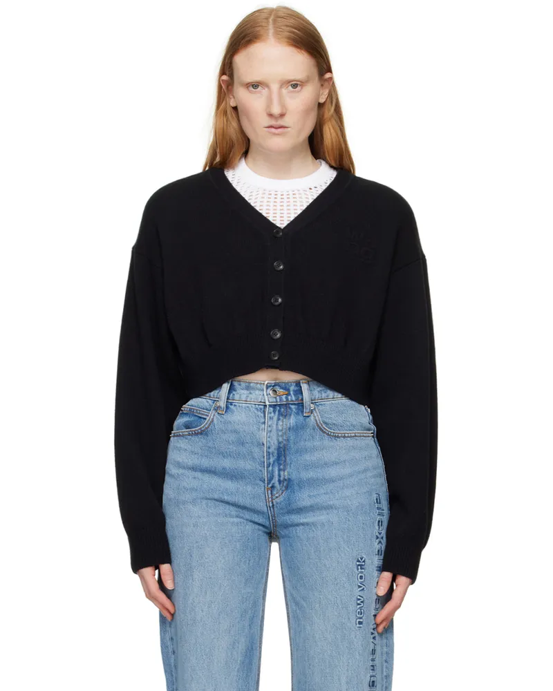 Alexander Wang Black Cropped Cardigan 001