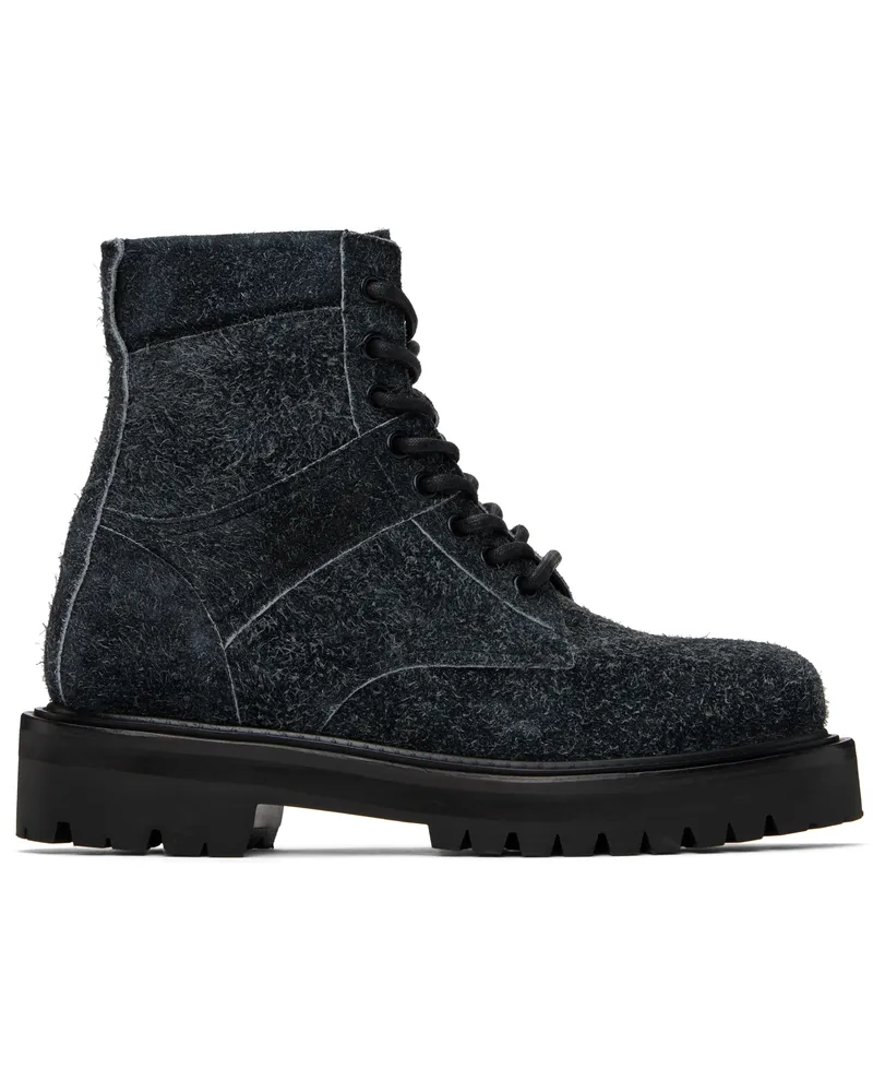 JUUN.J Black Vibram Sole Nubuck Military Boots 4
