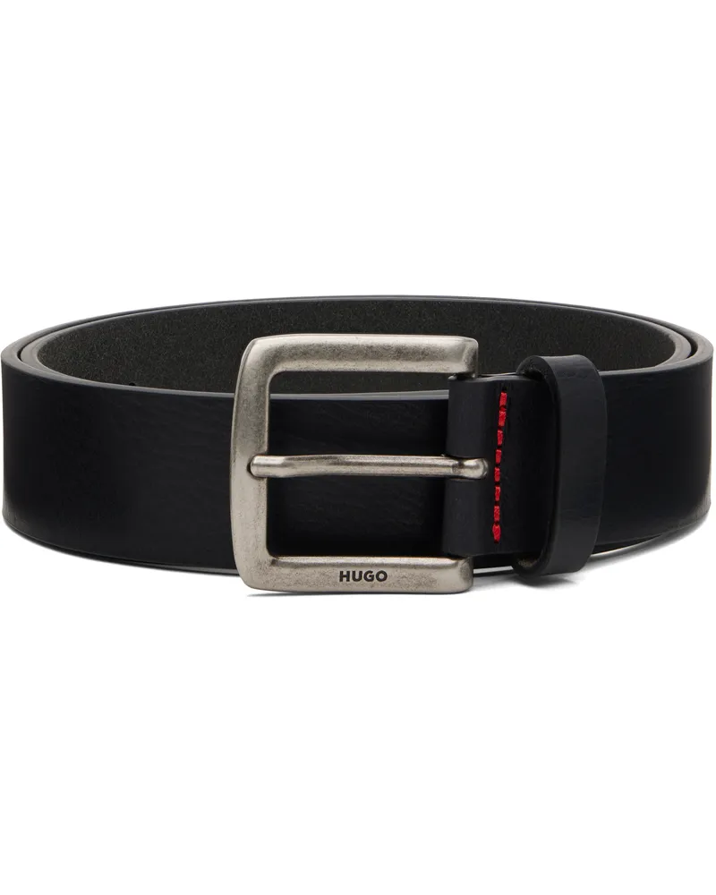 HUGO BOSS Black Vegetable-Tanned Belt 001-black