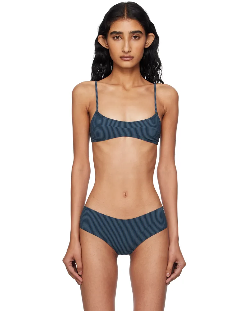 Fruity Booty Navy Bream Stripe Bikini Top Navy