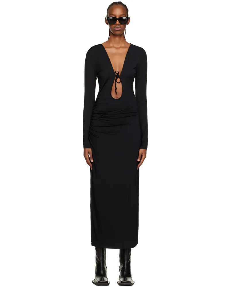 Han Kjøbenhavn Black Self-Tie Midi Dress Black